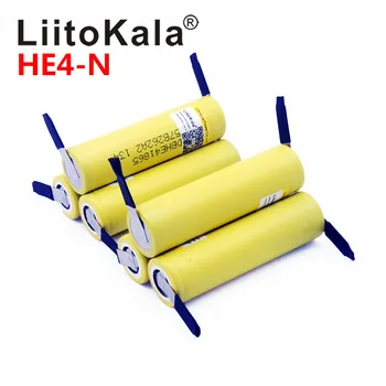 LiitoKala Originalus 18650 he4 3,6 V Baterijos 2500mAh 20A 35A didelio nutekėjimo HE4 18650 baterija įrankiai +PASIDARYK pats Nikelio