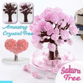 Magija Augančių Medžių Popieriaus Sakura Kristalų Medžių Darbalaukio Cherry Blossom Žaislai 