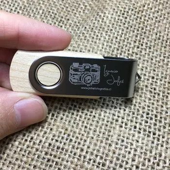 Logotipą Medinis Usb atmintukas individualų metalo 4GB 8GB 16GB 32GB 64GB medienos pen ratai u diskas USB 2.0 atminties kortelė dovanų