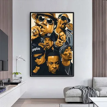 Hip-Hop Legenda Plakatas Biggie Smalls Wu-Tang Nwa Hip-Hop Repo Žvaigždė Sienos Menas Drobė Spausdinti Tapybos Namų Meno Dekoro Kambarių Bendrabučio