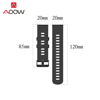 20mm 22mm Sporto Silikono Watchband už Amazfit VTR 42mm 47mm Samsung Galaxy Žiūrėti Active2 S2 S3 