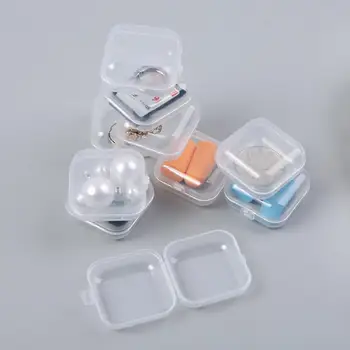 10 Gabalas Nešiojamas Mini Skaidrus Apversti Papuošalų Dėžutė Kvadratinė Plastiko Mažų Ir Laikymo Dėžutė Medicina Talpinimo Mažų Dovanų Papuošalų Dėžutė