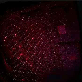 Naujas Automobilinis USB LED Automobilių Atmosfera Aplinkos Star Light DJ Red Star Lubų Projekcija Lempos Kalėdų Interjero Dekoratyvinės Šviesos