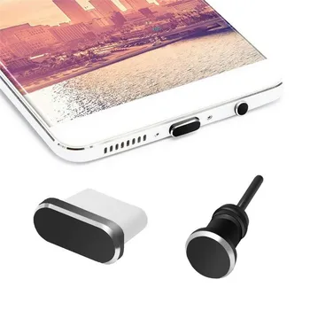 USB C Aliuminio Dulkių Plug Rinkinys TIPAS-C Įkrovimo lizdas 3,5 mm Ausinių Lizdas mobilusis Telefonas Priedai, Skirti 