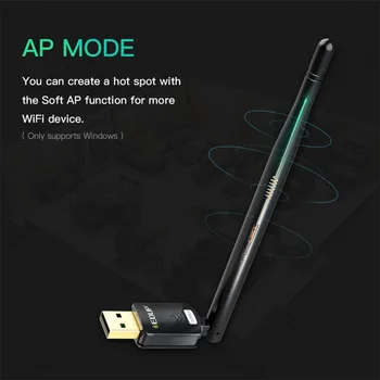 EDUP WiFi USB Adapteris Su Antena 150Mbps Vairuotojas-Nemokama Belaidžio Tinklo Imtuvas WIN PC Desktop Laptop Automatiškai Įdiegti