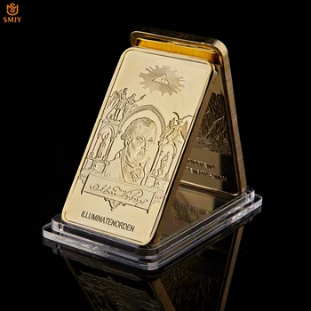 1776 Pasaulio Masonų Simbolis Retas Iliuminatai Novus Ordo Seclorum Paauksuoto Metalo Replika Aukso Juosta Kolekcionuojamų Dovana