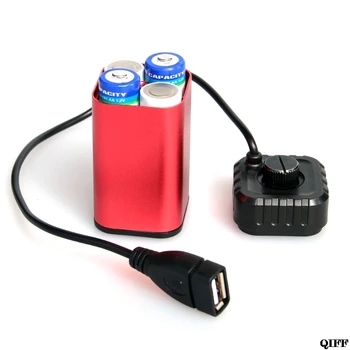 Lašas Laivas&Didmeninė Vandeniui 5V USB Portable 4X AA Baterijos Įkroviklis, Laikiklis Rinkinio Power 