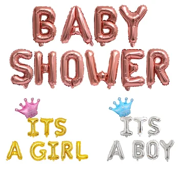 Baby Shower 16 colių 34cm Aukso Folija Balionai Its a Boy Girl Babyshower Papuošalai Šalies Prekių Lyčių Atskleisti