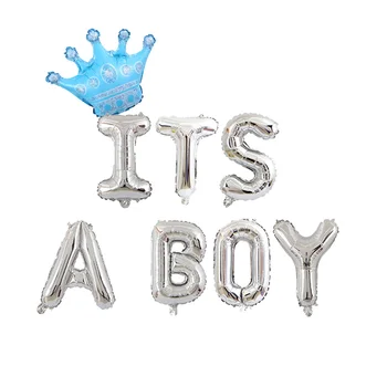 Baby Shower 16 colių 34cm Aukso Folija Balionai Its a Boy Girl Babyshower Papuošalai Šalies Prekių Lyčių Atskleisti