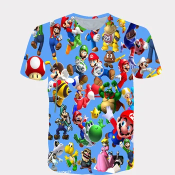 2020 Vėliau kaip Harajuku Klasikiniai žaidimai, Mario vaikų Berniukų ir mergaičių marškinėliai Super Smash Bros 3D t-shirt hip-hop marškinėlius streetwear