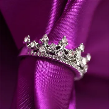 Naujas mados karalienė temperamentas moterų žiedas tuščiaviduriai inkrustacijos cirkonis raižyti karūna uodega žiedas moteris romantiškas ir banketų papuošalai dovana