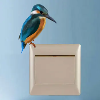 YOJA Kūrybos Hummingbird Jungiklis Lipdukas Namo, Dekoratyviniai Sienų Lipdukas PVC Aukštos kokybės 8SS1013