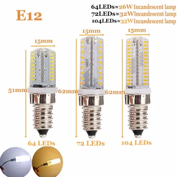 Pritemdomi E12 E14 LED Lemputės Kukurūzų Lemputė 5W 7W 10W G9 G4 Silikono Lemputė SMD 3014 AC 110V, 220V Liustra Pakeisti Halogeninės Lempos