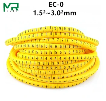 EB-0 Kabelis Žymekliai Laišką nuo 0 iki 9 + - X 600PCS (Each50pcs ) laido skersmuo 1.5 kv .mm~ 3.0 kv.mm Kabelio Wire Markers
