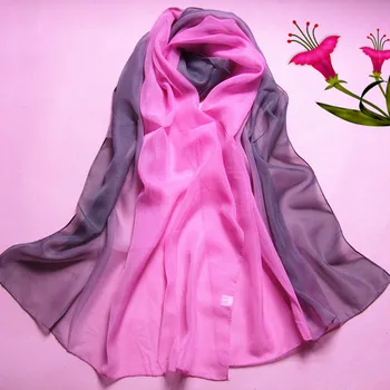 Top pardavimas! 1 VNT Lady šalikas moterims Gradientas vaivorykštės Spalvų Ilgai Wrap Moterų Šifono Skara Skara foulard femme hijab šalikas sandėlyje