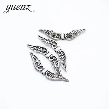 YuenZ 25pcs 5 spalva Antikvariniai sidabro Padengtą Pakabukai sparno skylutę karoliukai Pakabukai Papuošalai Priėmimo 