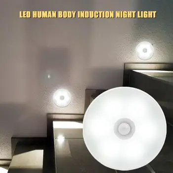 Judesio Jutiklis LED Nakties Šviesos Belaidis USB Įkrovimo Šviesos Spinta Sienos Kabineto Salė Altoriaus Laiptų Apšvietimas Patogi Minkšta Šviesa