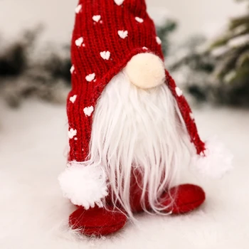 Rankų darbo Kalėdų Gnome Apdailos švedijos Figūrėlės Sėdi Ilgai Skrybėlę Elf Lėlės L4MB