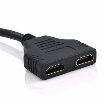 1PC HDMI 2 Dual Port Y Splitter 1080P HDMI v1.4 Vyrų Dvigubai Moterų Adapterio Kabelis 1, 2 Out HDMI Konverteris Kabelį Laido