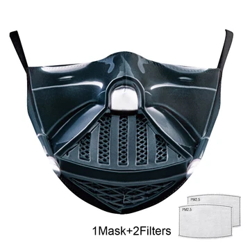 Suaugusiųjų 3D Atspausdintas Star wars Burną Kaukės Padengti Daugkartinio naudojimo ir Skalbti Anti-PM2.5 Dulkėms Veido Kaukė Mascarillas Su 2 Nemokamai Filtras
