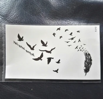 Atsparus vandeniui Laikina Tatuiruotė Lipdukas mandala chna paukščių plunksnų kūno menas tatto 