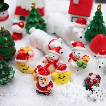 BAIUFOR Miniatiūriniai Kalėdų duomenys Santa Claus Sniego Terariumai, Aksesuarų, Dovanų Dėžutėje Pasakos Sodo Figūrėlės Lėlių Dekoras