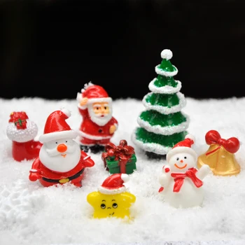 BAIUFOR Miniatiūriniai Kalėdų duomenys Santa Claus Sniego Terariumai, Aksesuarų, Dovanų Dėžutėje Pasakos Sodo Figūrėlės Lėlių Dekoras