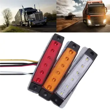 6 LED lemputė SMD 12V Balta Raudona Mėlyna Geltona Sunkvežimio Priekaba Pikapas Šoniniai Gabaritiniai Rodiklio Žibintus, karavanas traktoriaus kart