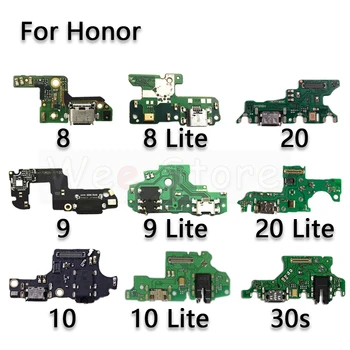 PCB Įkroviklis USB Valdybos Įkrovimo Jungtis Uosto Doką Flex Kabelis Huawei Honor Peržiūrėti 9 9e 9x 10 20 20i 20s 30 30s Pro Lite