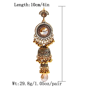 Retro Aukso Auskarai Indijos Papuošalai Moterims 2019 Geometrinis Boho Ilgai Bell Kutas Pareiškimą Vestuvių Vintage Auskarai