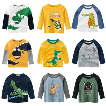 Vaikams Drabužius T marškinėliai Spausdinti Mergaitės Berniukai Medvilnės Vaikų Krokodilas Kūdikių Bamblys Viršūnes Animacinių filmų Full ilgomis Rankovėmis Drabužius