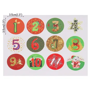 Kalėdinis Advento Kalendorius 1-24 Numeriai, Lipdukai Kalėdų Kalendorių, Popierius, Lipdukas Navidad Kerst Dekoracija Namuose Gimdymo Tiekimo