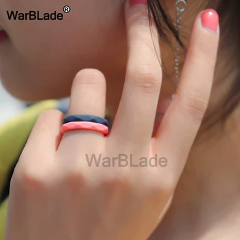 WarBLade 3mm Diamand Silikoniniai Žiedai Hipoalergicznych Lankstus Moterų Vestuvių Gumos Juostos yra Maisto Klasės, FDA Silikono Piršto Žiedai