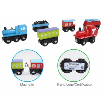 1pcs Magnetinio Traukinio Medienos Geležinkelio Automobilių, Sunkvežimių Medinis Traukinio Bėgių Priedai Įvairių Medinių Traukiniu Automobilių Žaislai Vaikams Dovanos