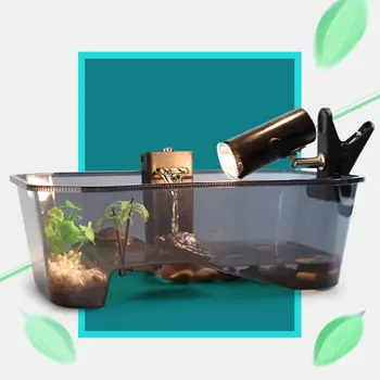Roplių Vivarium Box Turtle Vėžlys su Milžinryklius Rampos Akvariumo Bakas Veisimo Maisto Įrankis