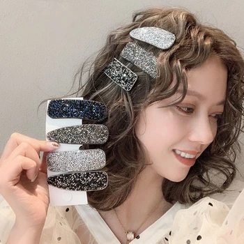 Korėjos Visą Kristalų Plaukų Barrettes Moterų Plaukų Smeigtukai Papuošalai Vandens Lašelius Stačiakampio Geometrinis Plaukų Segtukas, Plaukų Aksesuarai Mergaitėms Dovanų