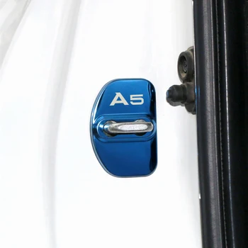 4pcs Automobilių Nerūdijančio plieno Durų Užraktas Apsaugos Dangtelį auto tinka Audi A1 A3 A4 A5 A6 A7 A8 Q3 Q5 Q7 S8, TT automobilių reikmenys
