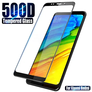 500D Visiškai Padengti Grūdinto Stiklo Xiaomi Redmi Plius 5 5A 6 6A, 7, 7A Screen Protector, Stiklinis Už Redmi Pastaba 5 5A 6 7 Pro Telefonu Filmas