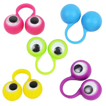 10vnt Plastiko Juokinga Big Eye Piršto Žiedai Lėlių Animaciją Obuolius Vaikams Džiaugtis Vaikai Asorti Spalvų Dovana Žaislai