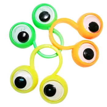 10vnt Plastiko Juokinga Big Eye Piršto Žiedai Lėlių Animaciją Obuolius Vaikams Džiaugtis Vaikai Asorti Spalvų Dovana Žaislai