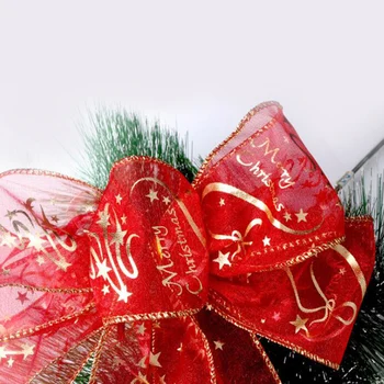 200cm Kalėdų Eglutės papuošalus Juostelės Star Spausdinti Organza Kalėdos, Lankas, Kaspinas 