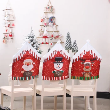 Kalėdų Kėdė Galinį Dangtelį, Santa Sąlyga Skrybėlę Kalėdinė Dekoracija Namuose Naujųjų Metų Dekoro Decoracion