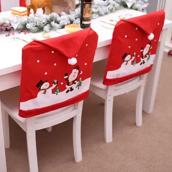 Kalėdų Kėdė Galinį Dangtelį, Santa Sąlyga Skrybėlę Kalėdinė Dekoracija Namuose Naujųjų Metų Dekoro Decoracion