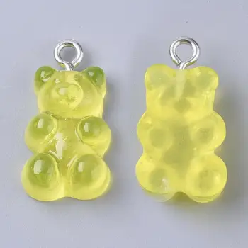 20pcs Gummy Bear Dervos Pakabučiai su Kilpa Imitacija Gyvūnų Saldainiai Pakabukai Urmu Papuošalai Keyrings Priėmimo