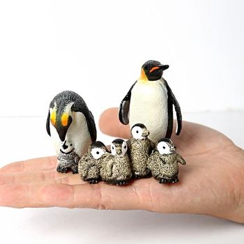 Modeliavimo Pingvinas Modeliai Figūrėlės,Antarktidos Rinkinys su Įvairių Veislių Pingvinas Cub Vandenyno Gyvūnų Modelio Tortas Toppers Dovana