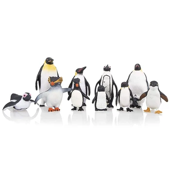 Modeliavimo Pingvinas Modeliai Figūrėlės,Antarktidos Rinkinys su Įvairių Veislių Pingvinas Cub Vandenyno Gyvūnų Modelio Tortas Toppers Dovana