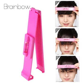 Brainbow 1PC Rožinė Plaukų Pjovimo Liniuotės Plaukų Žirklės Žirklės Kirpčiukai Clipper 