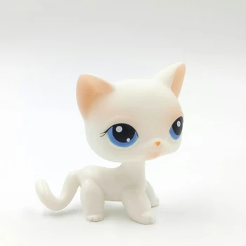LPS KATĖ retų gyvūnų nuolatinis #64 original pet shop mielas žaislai trumpų plaukų katė rausva balta katytė mėlynos akys