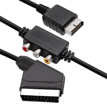 2 in 1 RGB SCART + AV RCA Išvesties Kabelis Laido 1.8 Metrų Sega Dreamcast HDMI Set Top Box Media Player