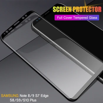 Screen Protector, Grūdintas Stiklas Samsung Galaxy S10 S8 S9 Plus S10e Pastaba 8 9 3D Krašto Pilnas draudimas Ekrano Plėvelės, Stiklo Apsauga